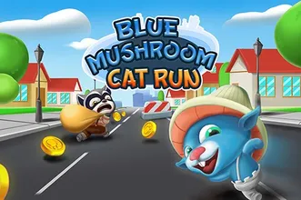 Blue Mushroom Cat Run